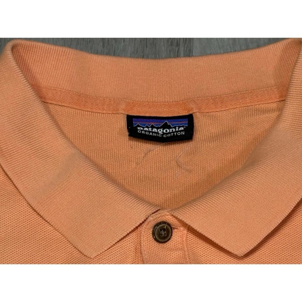 Patagonia Organic Cotton Polo Shirt Mens Size XL Short Sleeve Pique Knit Orange - Picture 4 of 7